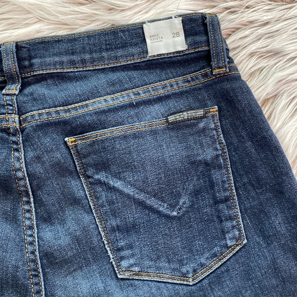 Hudson Krista Ankle Super Skinny Raw Hem Dark Wash Niya Jeans Denim Size 28 - Picture 11 of 13